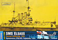 German SMS Elsass Battleship, 1904 (water line version)